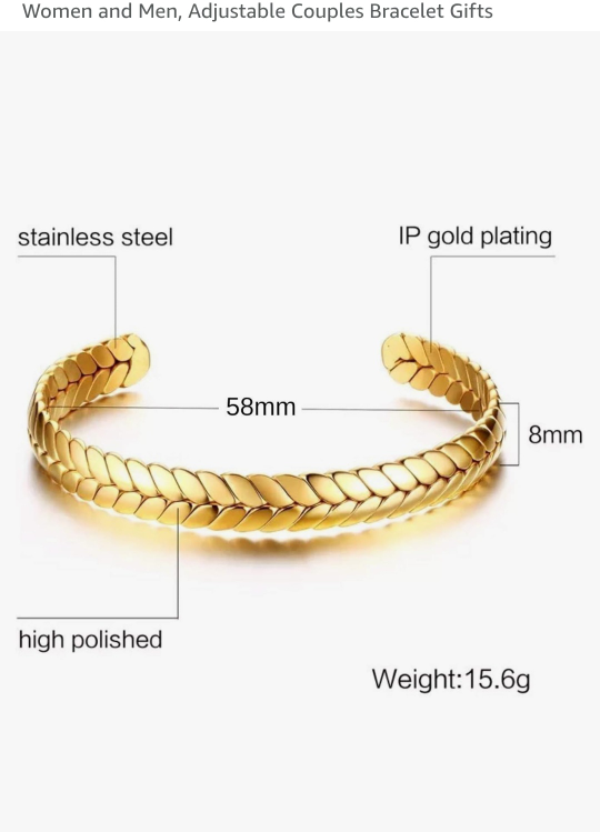 Capital Charms 18k Gold Plated Braided Unisex Open Cuff Bracelet - photo 3
