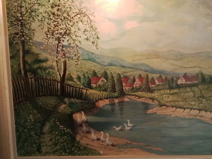 Original Vintage Art In Frame Signed Wc LaFlamme 1956💚 image indicator(2)