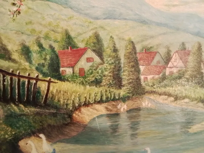 Original Vintage Art In Frame Signed Wc LaFlamme 1956💚 image indicator(5)