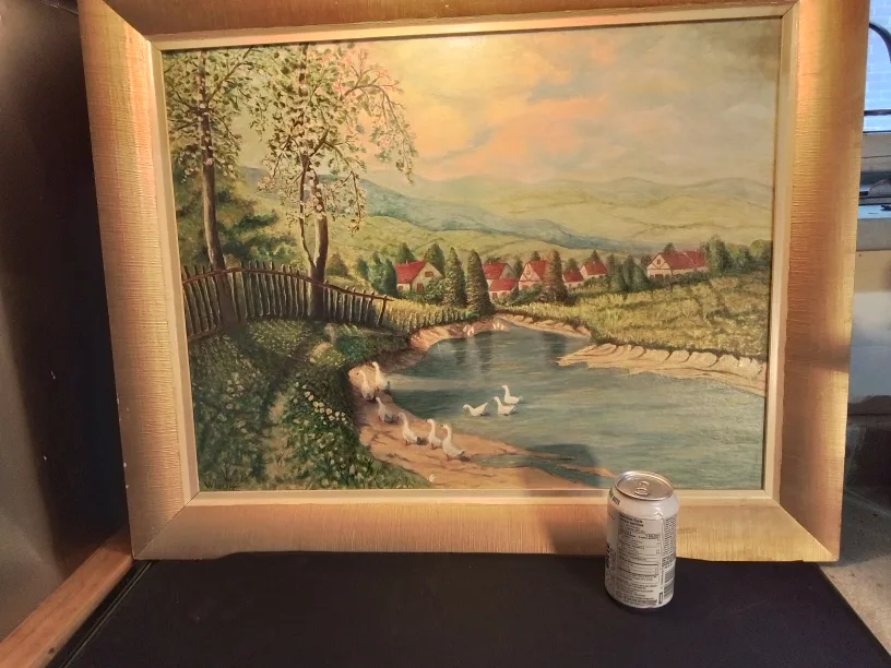 Original Vintage Art In Frame Signed Wc LaFlamme 1956💚 image indicator(9)