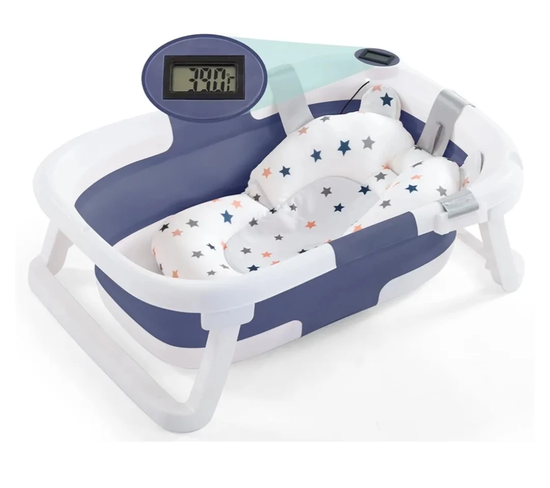 Baby Bath Tub with Thermometer and Support