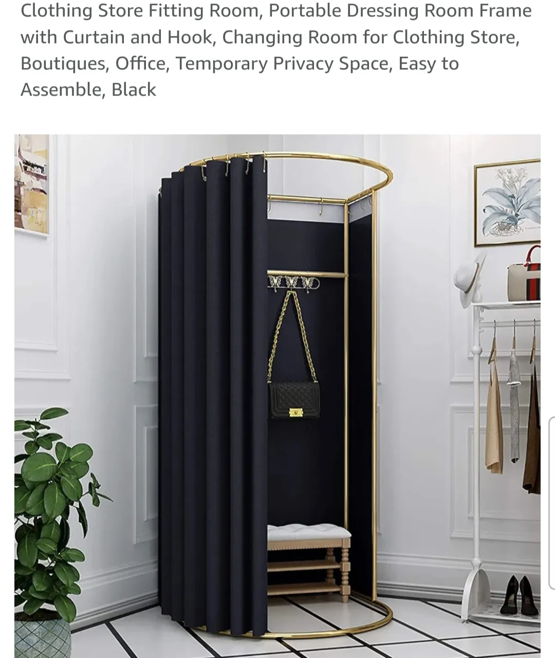 Portable Dressing Room Booth - Black thumbnail