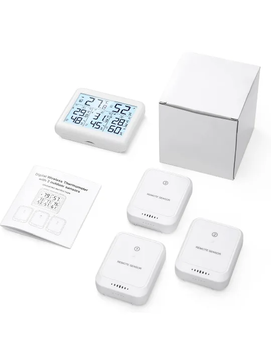 Wireless Thermo-hygrometer with 3 Channels image indicator(9)