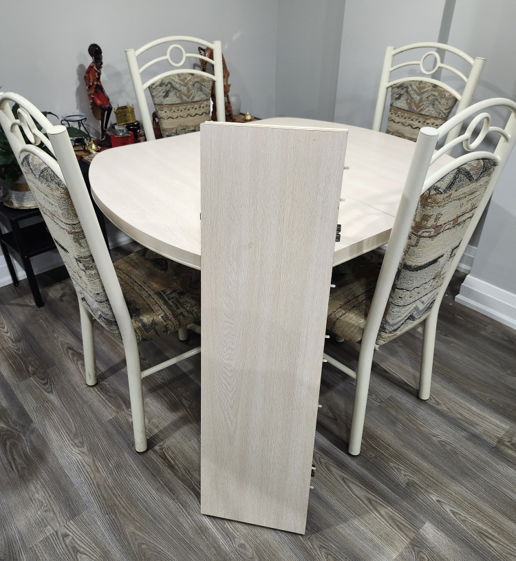 White Dining Table Set with 4 Chairs