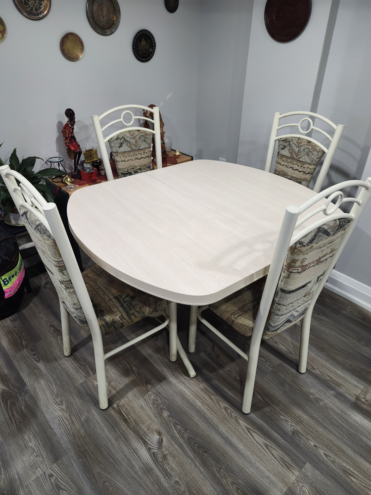 White Dining Table Set with 4 Chairs - photo 4