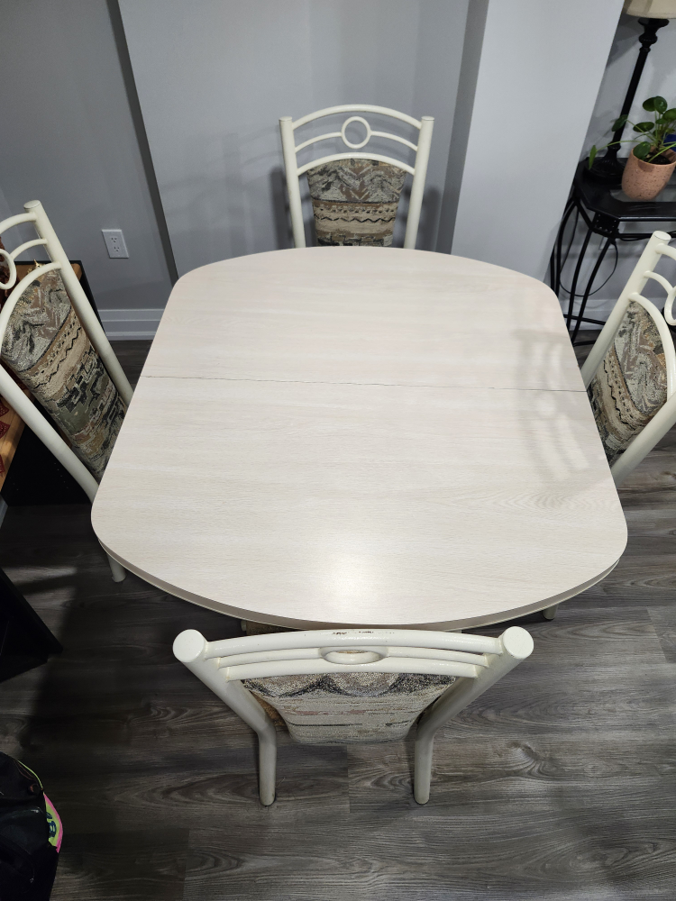 White Dining Table Set with 4 Chairs - photo 5