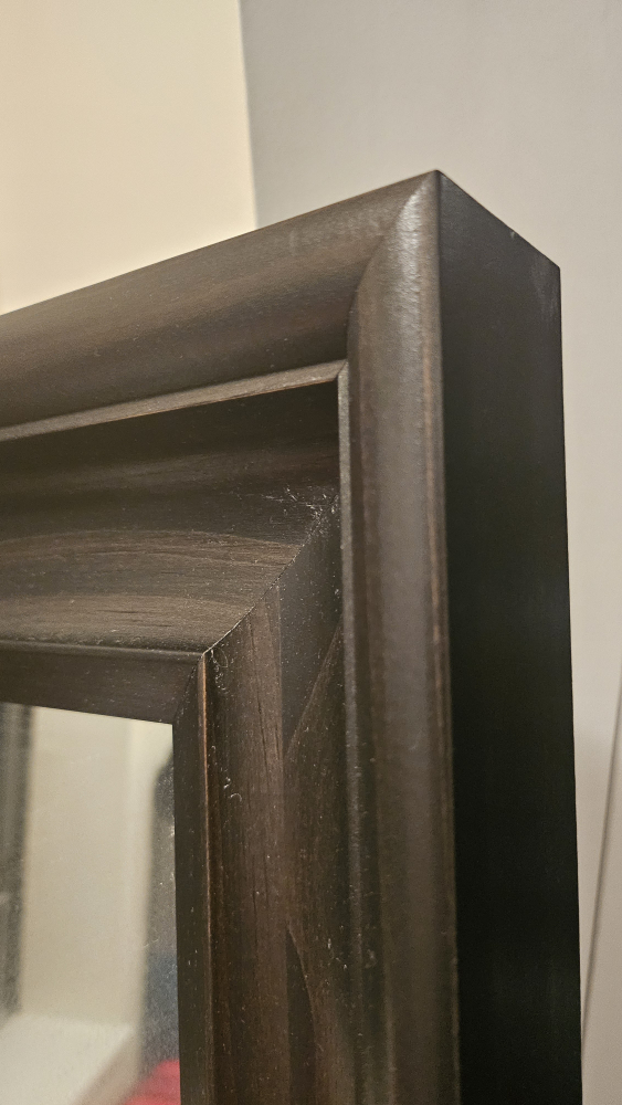 Brown wood standing floor mirror - photo 2