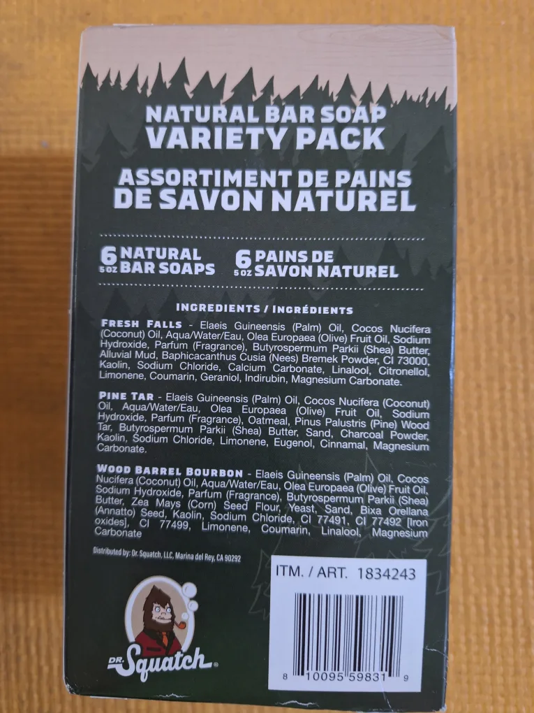 Dr. Squatch Natural Bar Soap Variety Pack 6 Bars image indicator(3)
