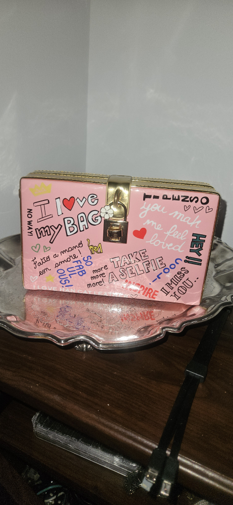 Pink funky cute clutch crossbody purse
