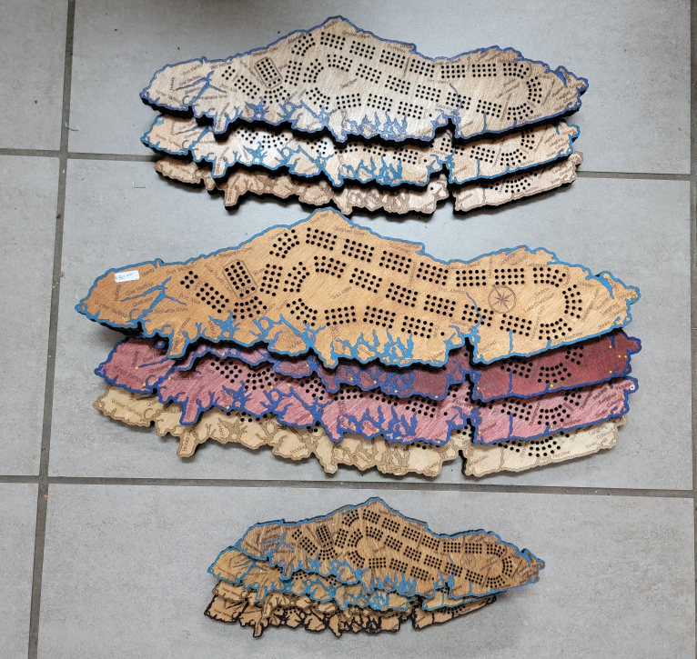 Cribbage Boards ( 3 sizes) - Unique Vancouver Island Map Design