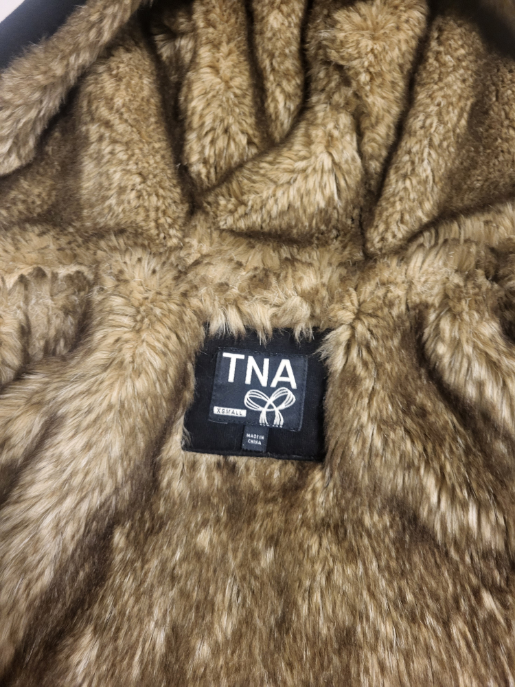 TNA  Black Faux Fur Lined Zip Up Hoodie - photo 3