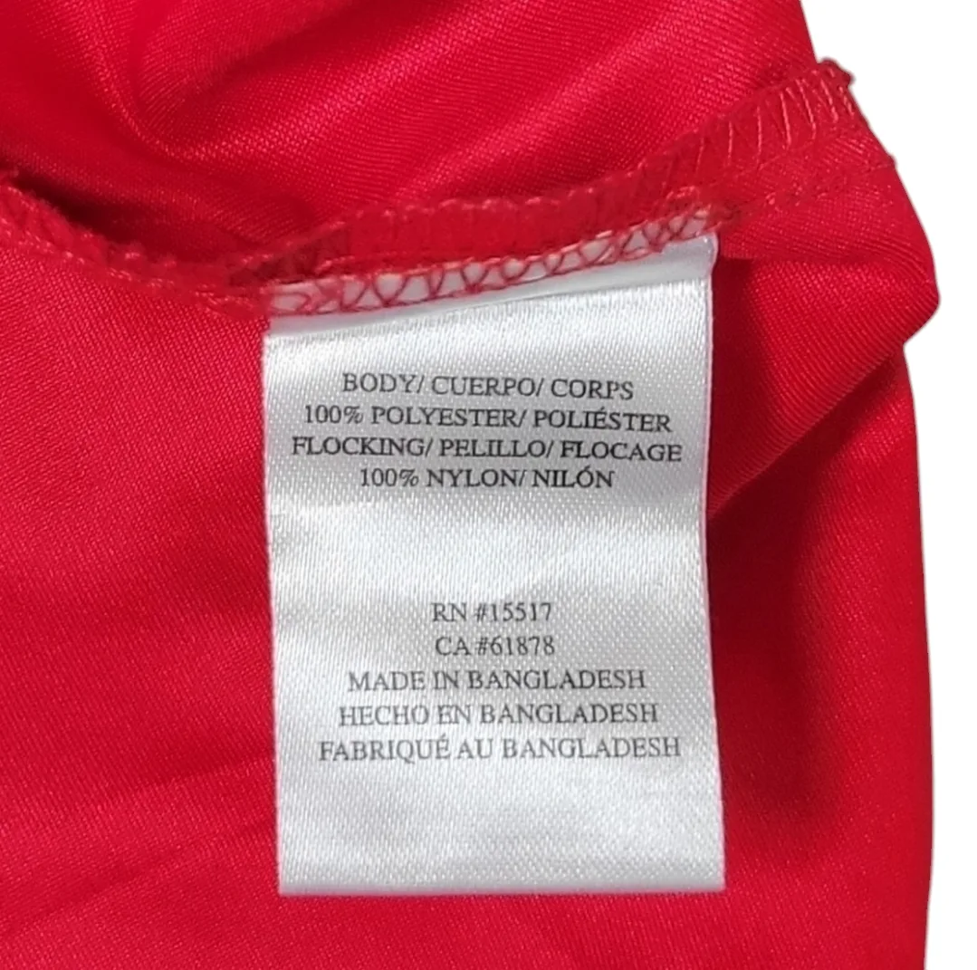 Red Dress w Black Velvet Polka-dots + Red Satin Roses Size 4 image indicator(5)