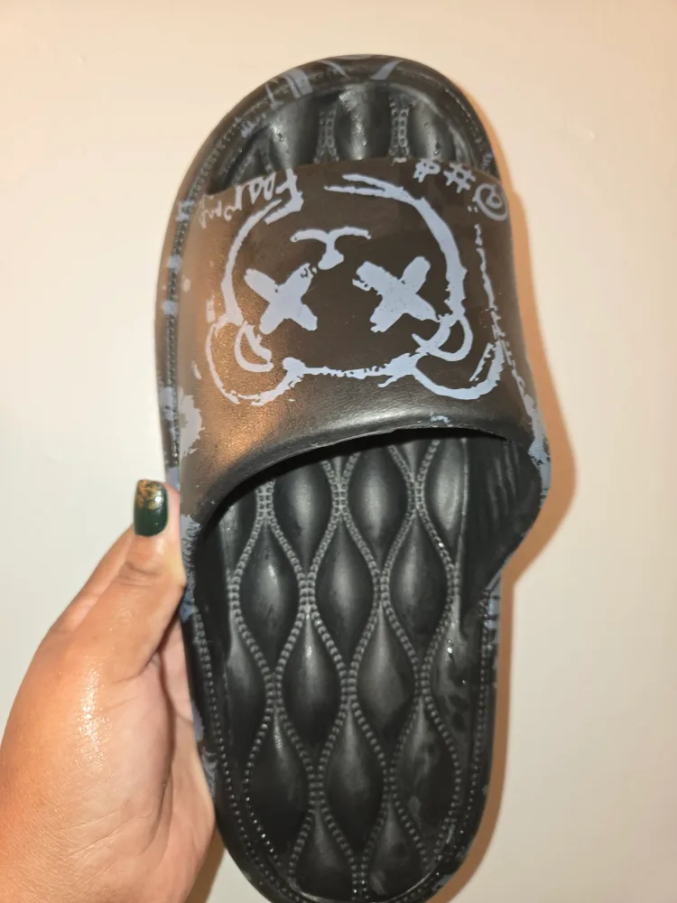 BLACK SANDALS  W/ BEAR  GRAFFITI DESIGN✨️🩴 image indicator(6)