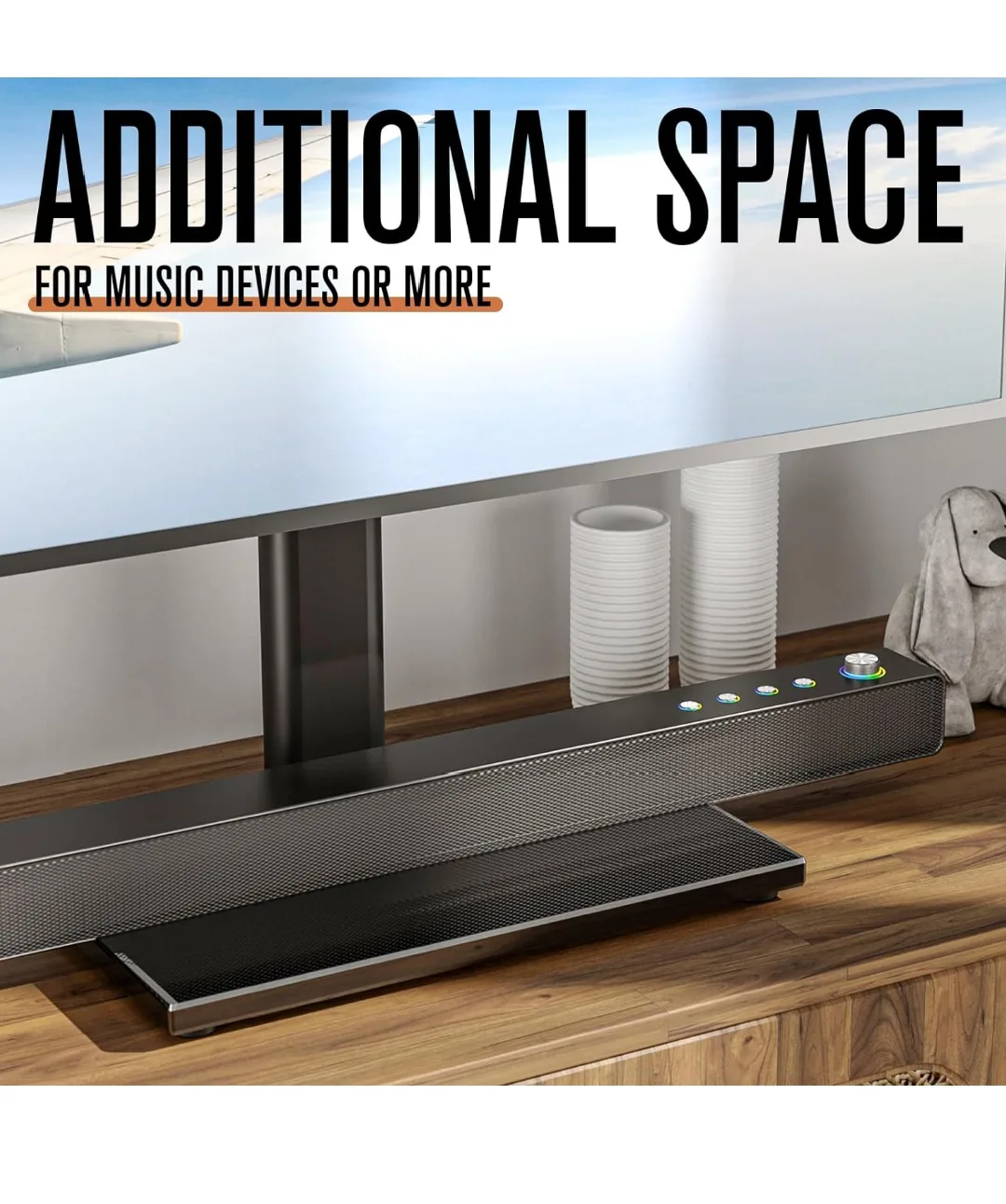 TV Stand with Height Adjustment and Shelf image indicator(5)