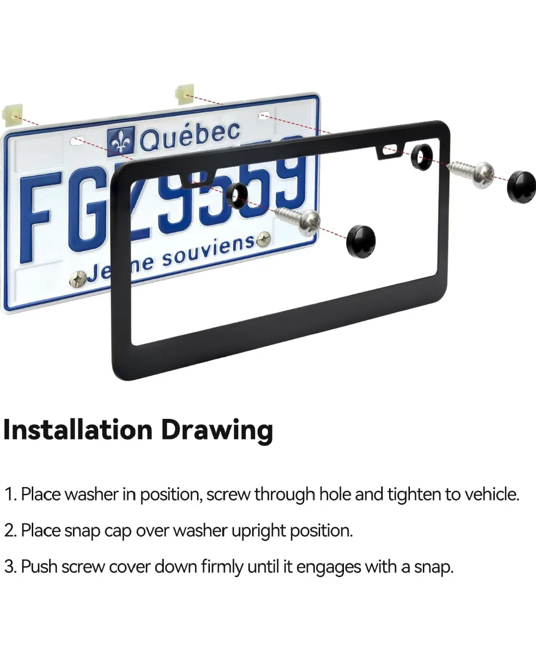 License Plate Frames 2 Pack Black Matte Aluminum image indicator(6)