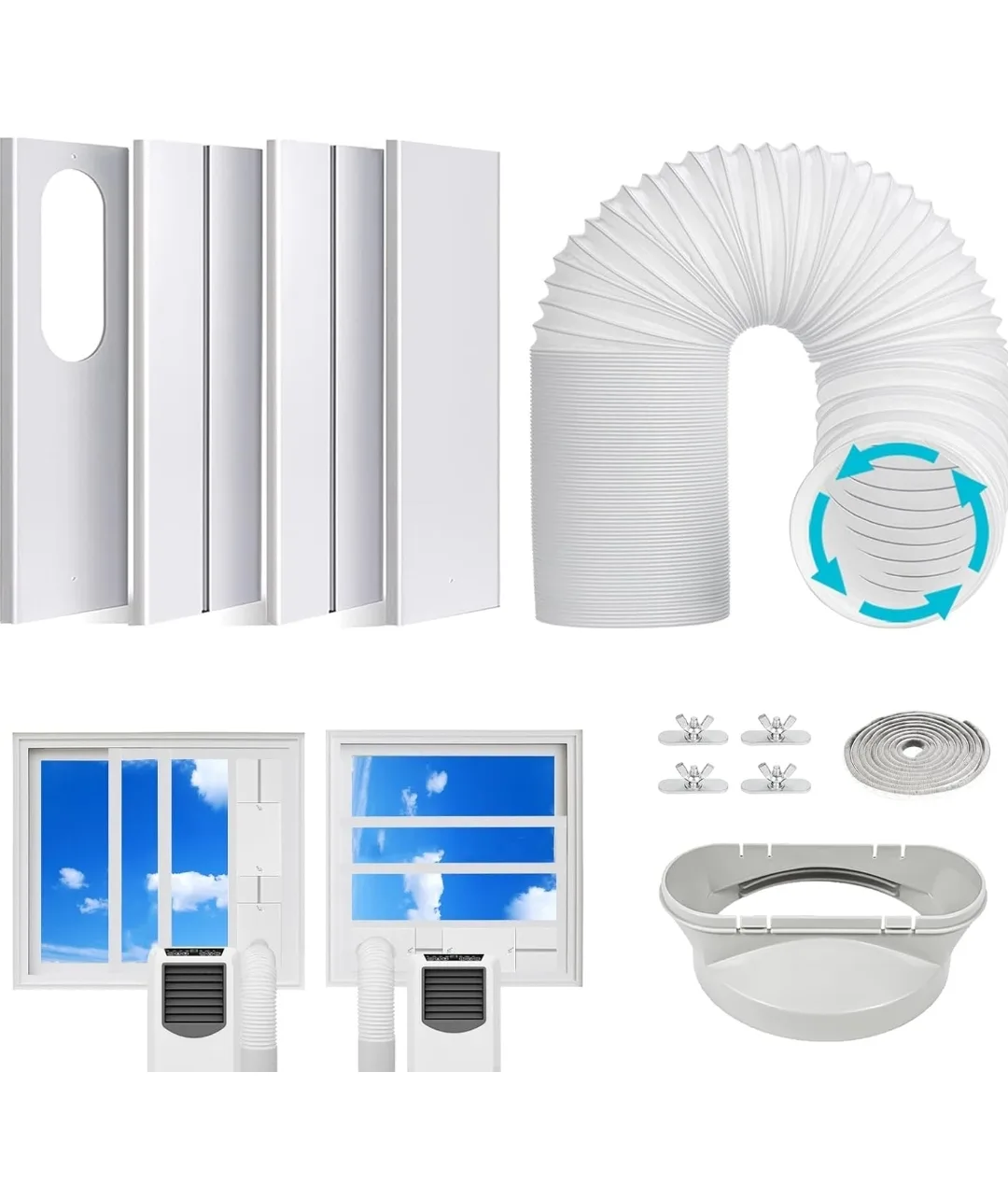 Universal Portable AC Window Vent Kit with 5.9” Hose thumbnail