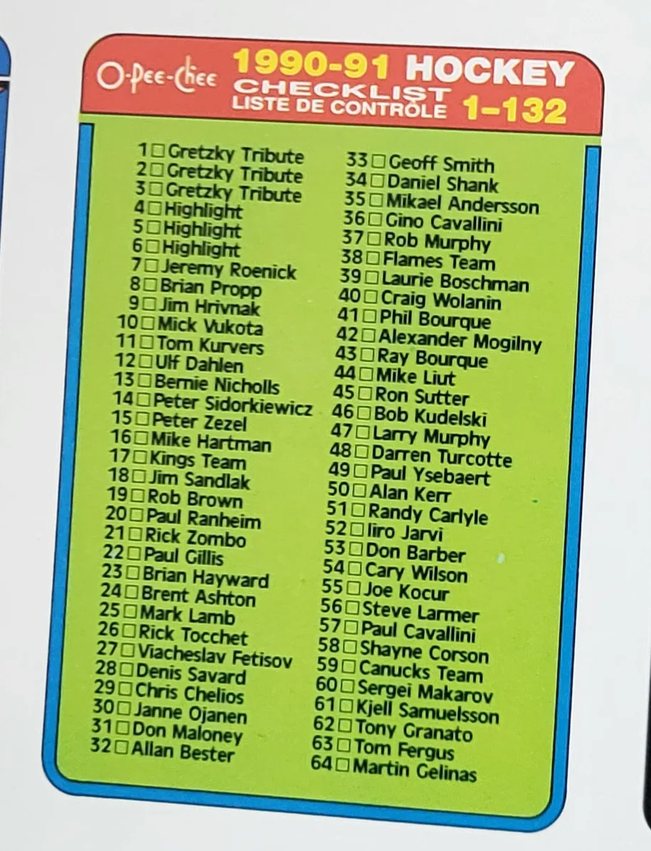 1990-91 O-Pee-Chee Uncut Hockey Card Set image indicator(4)