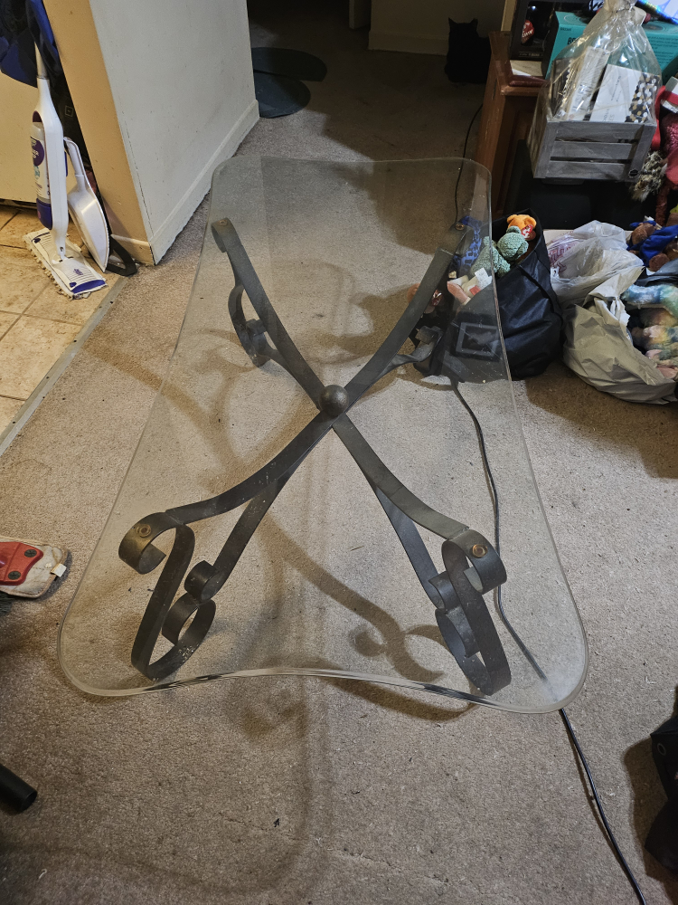 Glass and Metal Coffee Table
