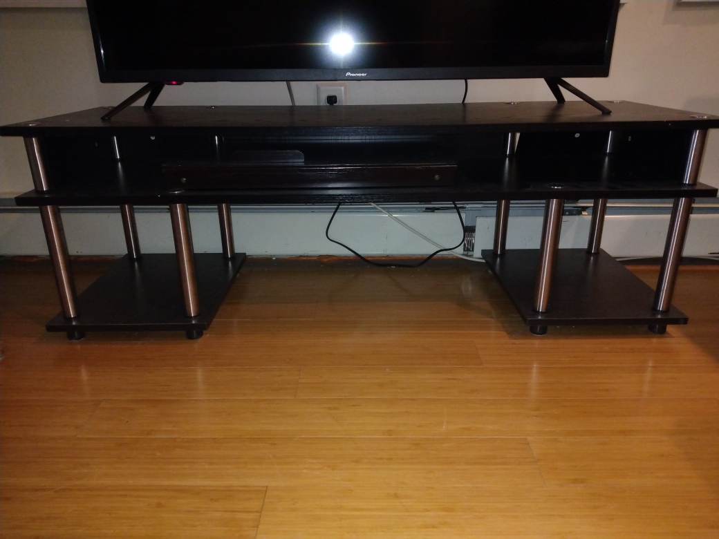 Black TV Stand with Shelf - photo 2