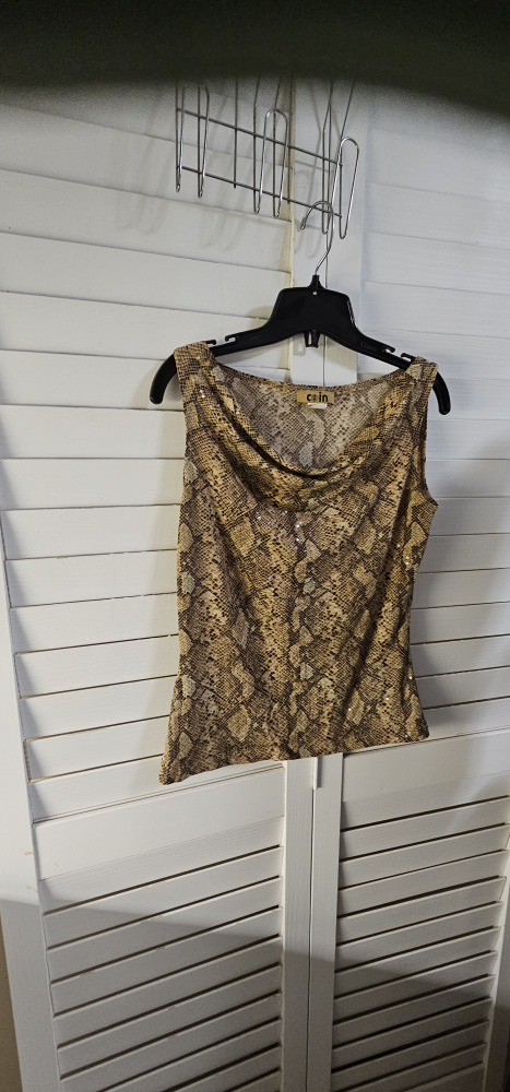 Coin Snakeskin stretchy Top Size Small