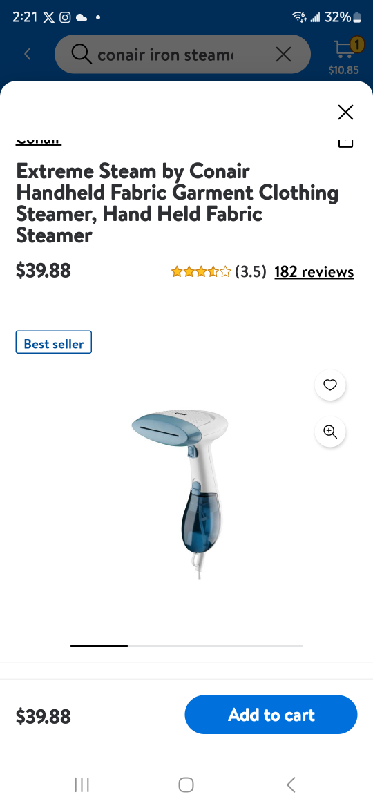 Conair Extreme Steam Handheld Garment Steamer