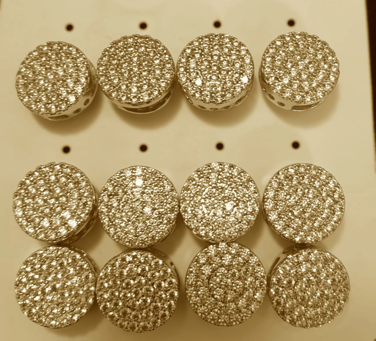 Romanian Gold Tone Round Stud Earrings