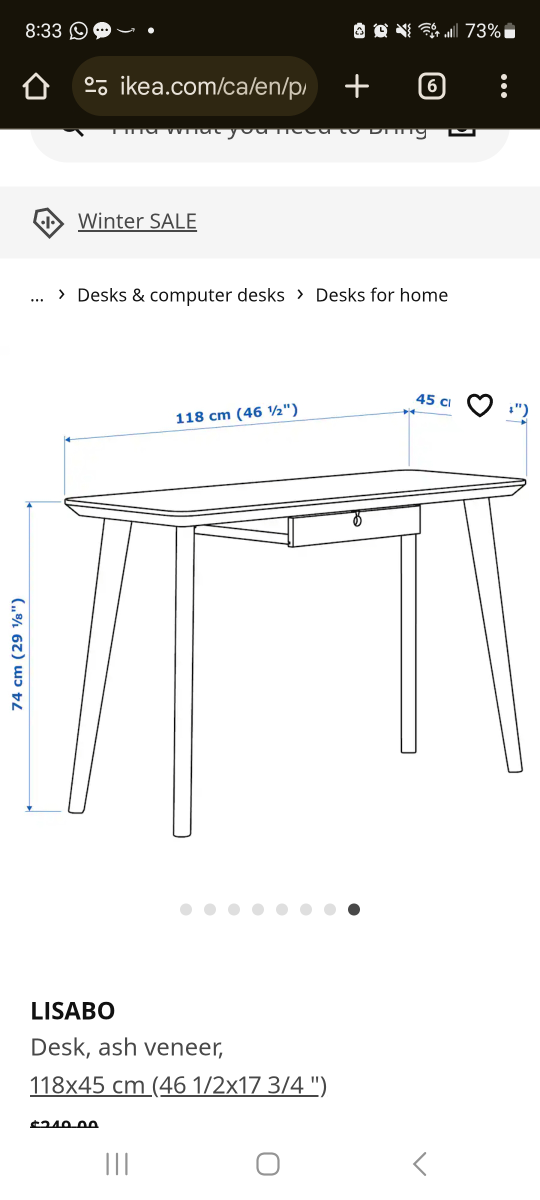 IKEA LISABO Desk - Ash Veneer - photo 4
