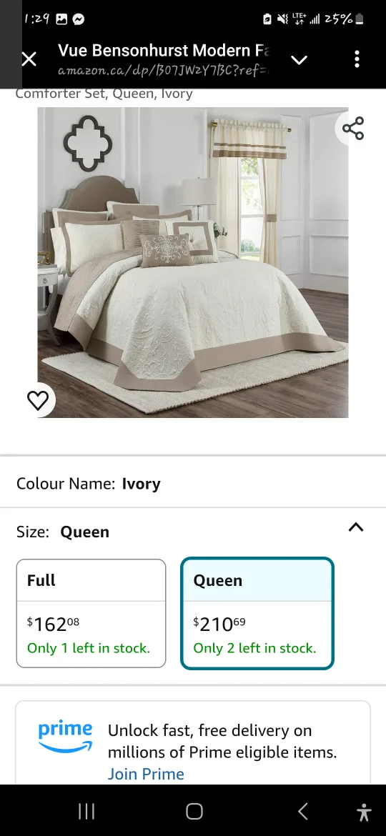 Vue Bensonhurst Modern Comforter Set, Queen, Ivory image indicator(2)
