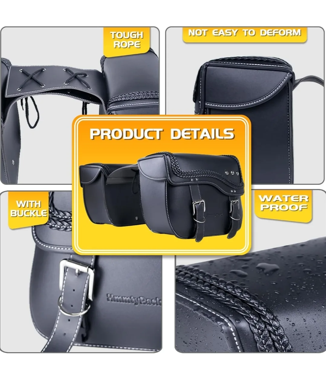 HmmtyRack 30L Saddle Bag For Motorcycles Waterproof, Universal image indicator(5)