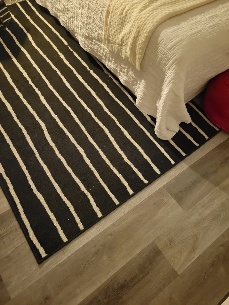 Black and White Striped Rug image indicator(4)