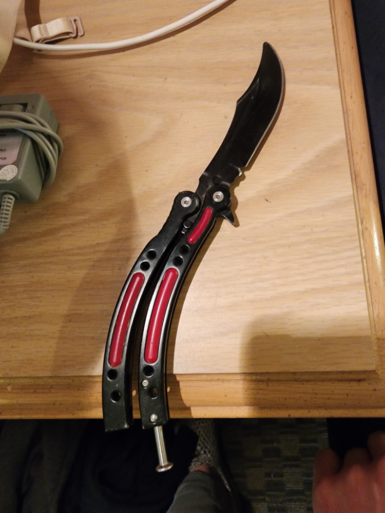 Black and Red Butterfly Knife