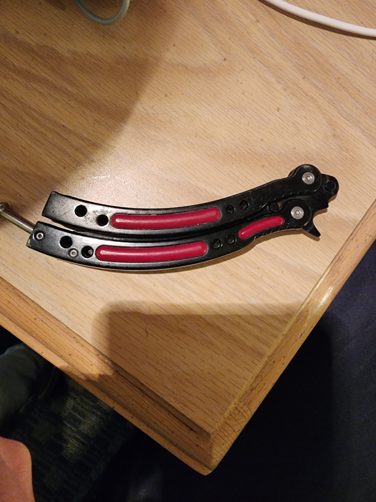 Black and Red Butterfly Knife - photo 2
