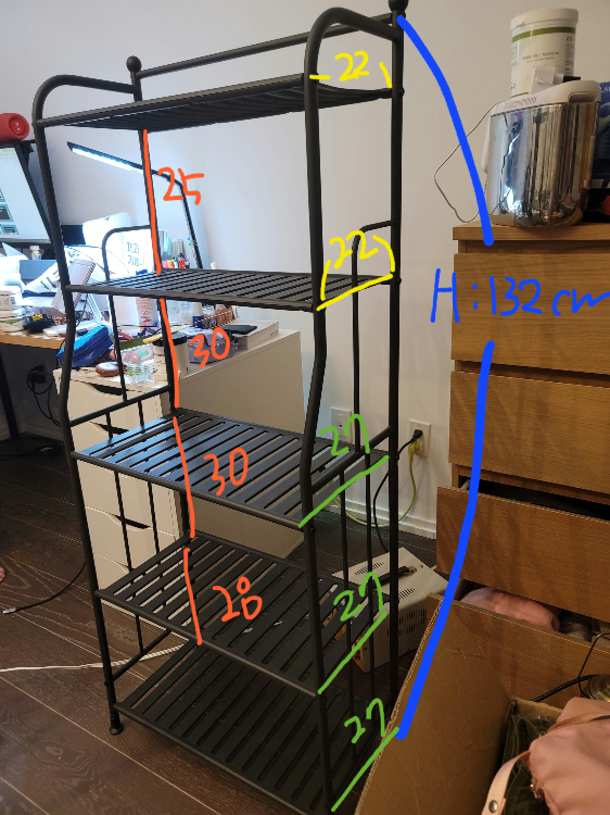 Black Metal 5-Tier Shelf