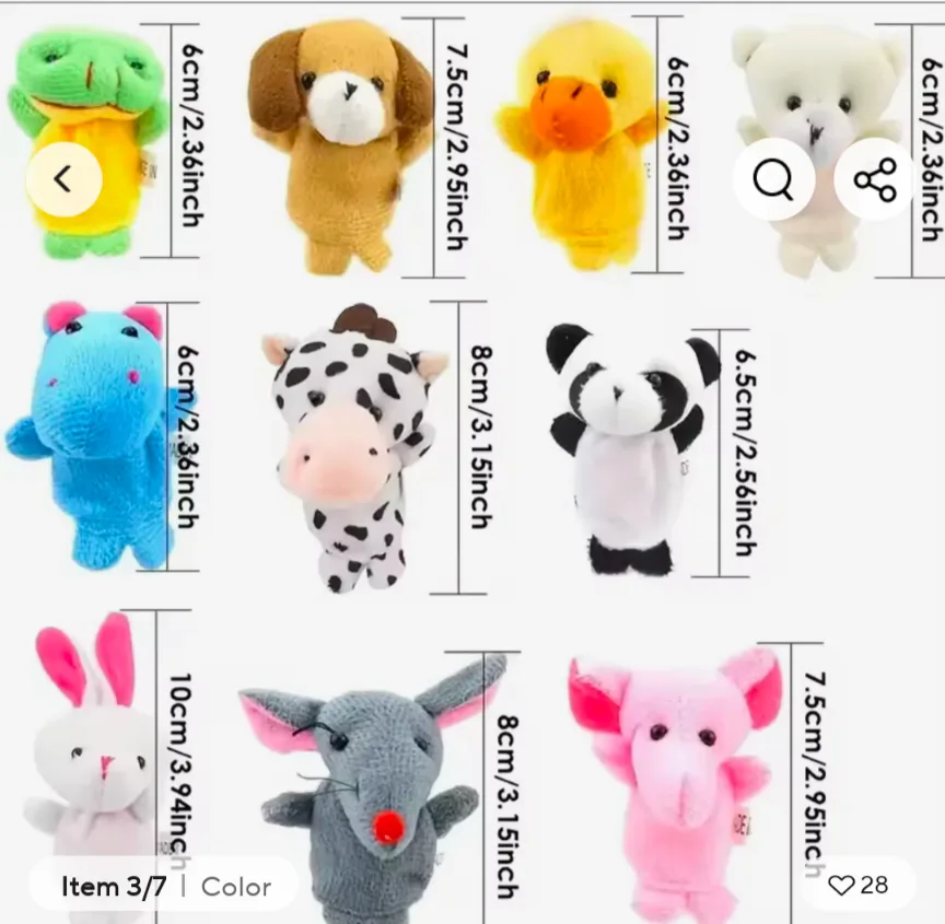 10 Piece Finger Puppets Animal Plush Toys image indicator(2)