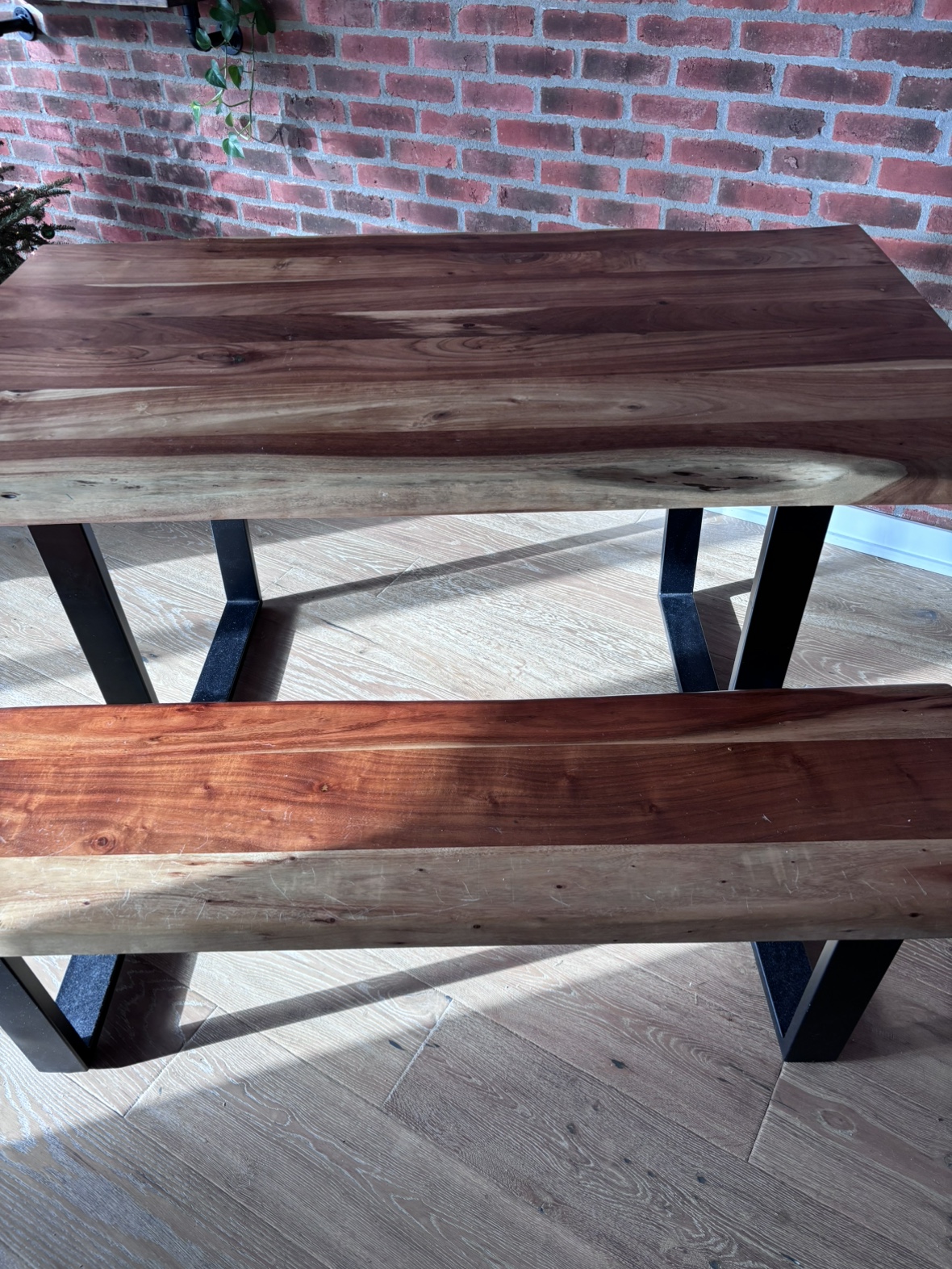 Live Edge Dining Table with Bench - photo 3