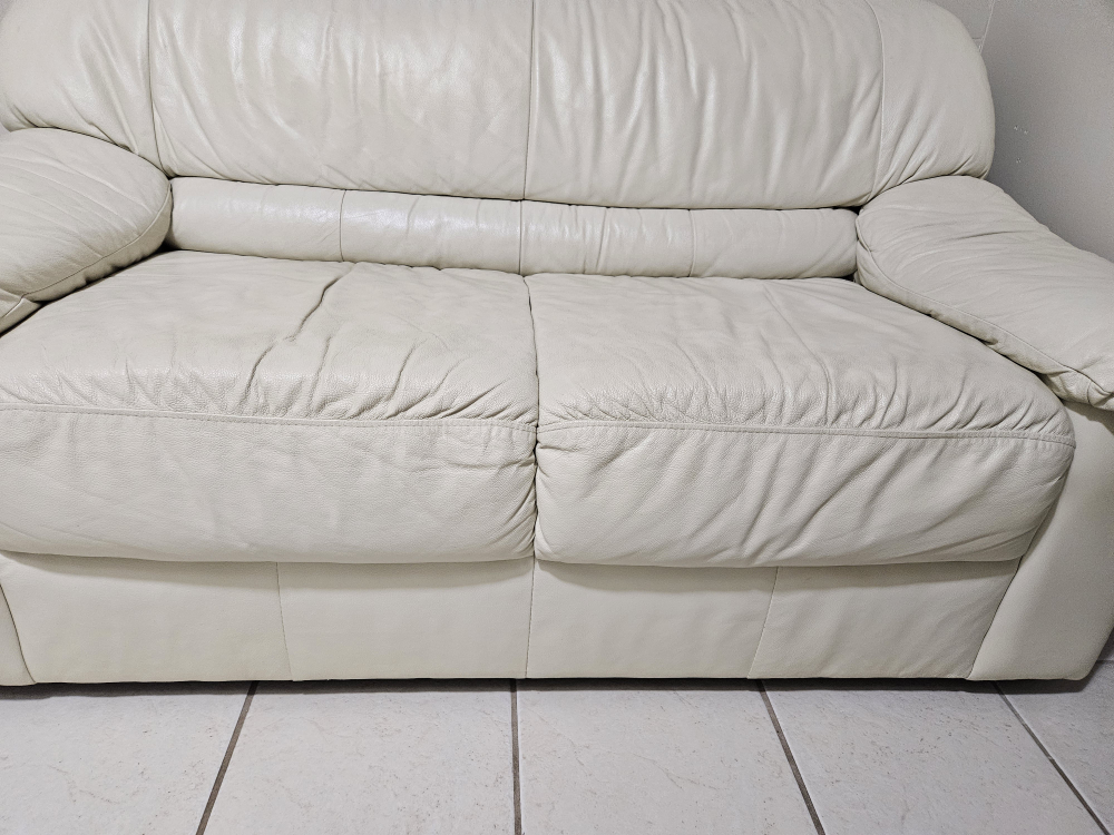 White Leather Loveseat