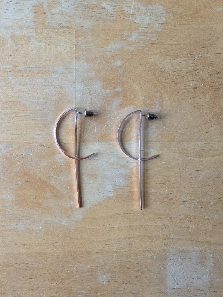 Rose Gold Geometric Earrings image indicator(3)