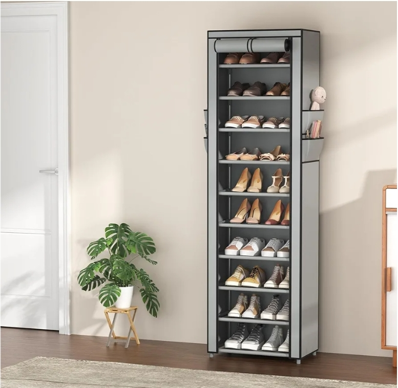 10 Tier Fabric Shoe Rack Organizer