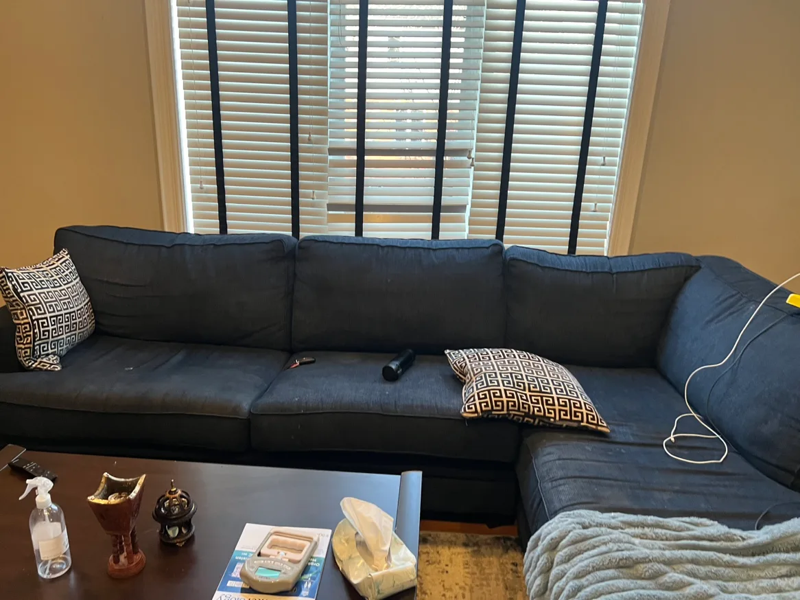 Dark Blue Sectional Sofa image indicator(2)