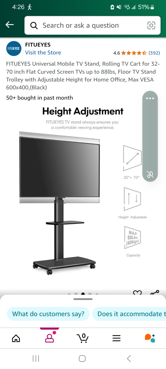 FITUEYES Universal Mobile TV Stand