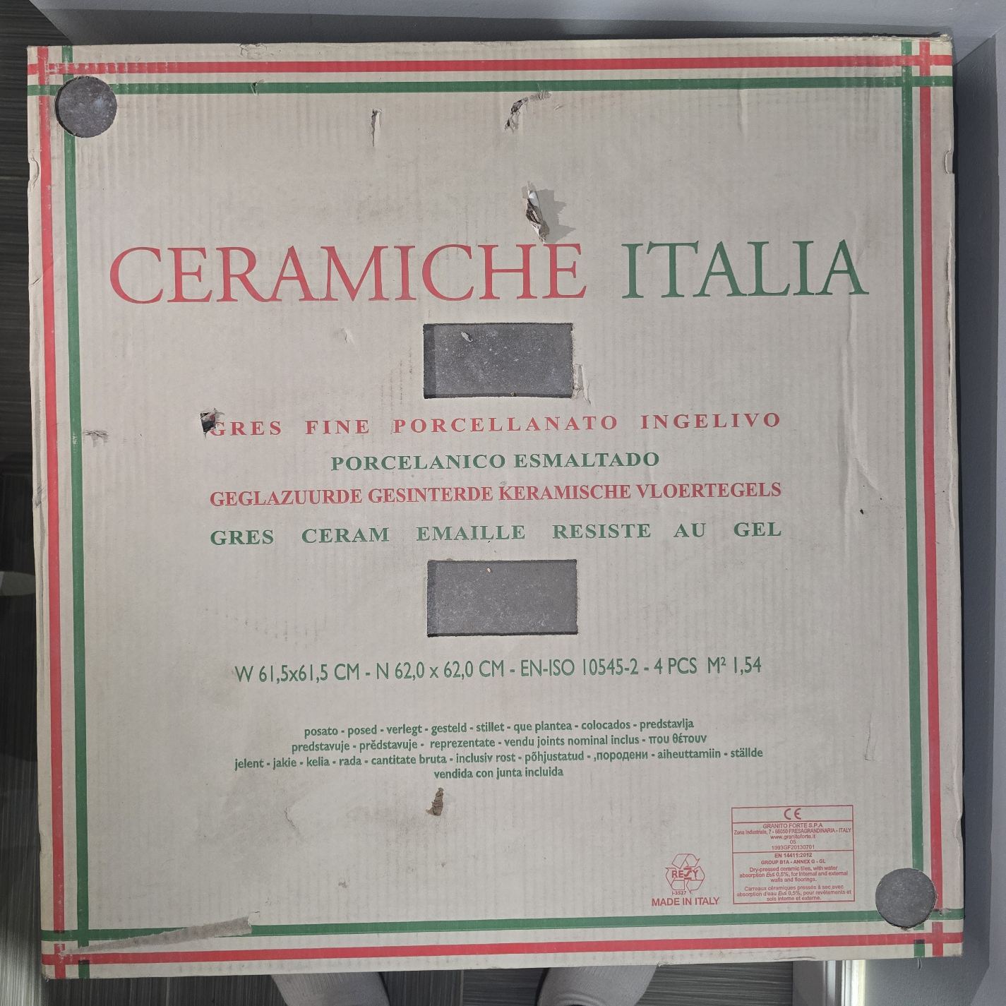 Italian Ceramic Tile - Grey - 10 Pack - photo 3