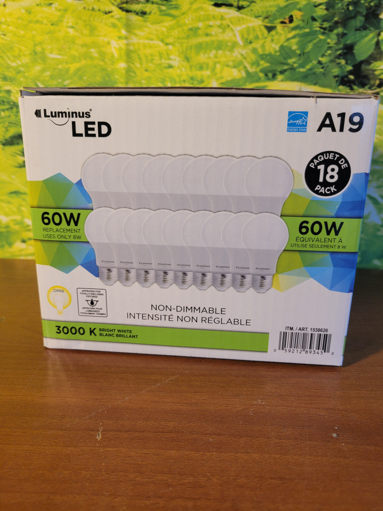 18 Pack Luminus LED Light Bulbs