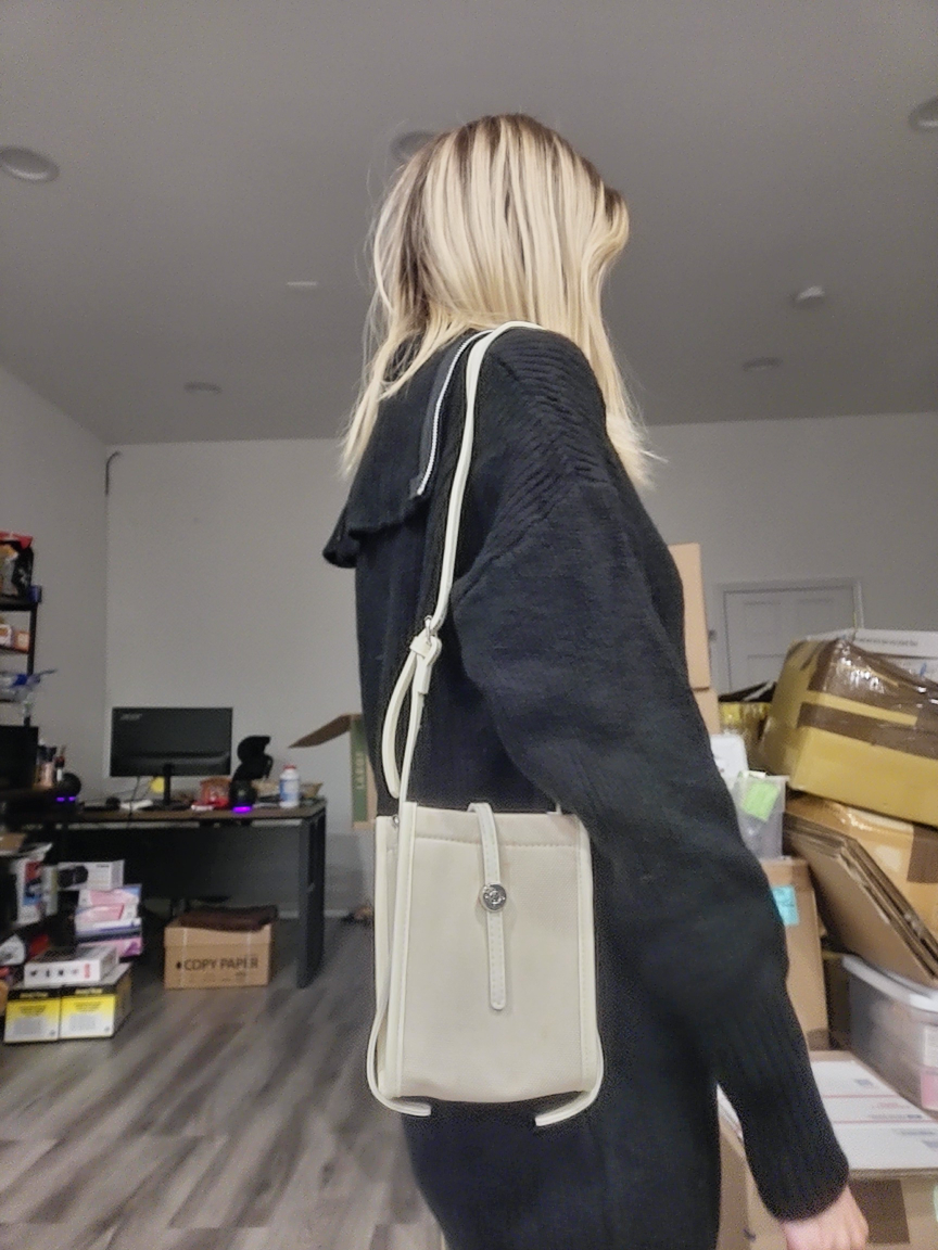 Mini Cream Canvas Crossbody/Shoulder Bag