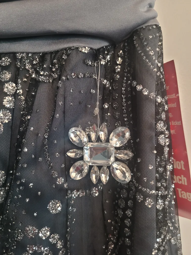 #ThriftyPicks - A. Byer Strapless Dress Sz 3 Black/Silver image indicator(3)