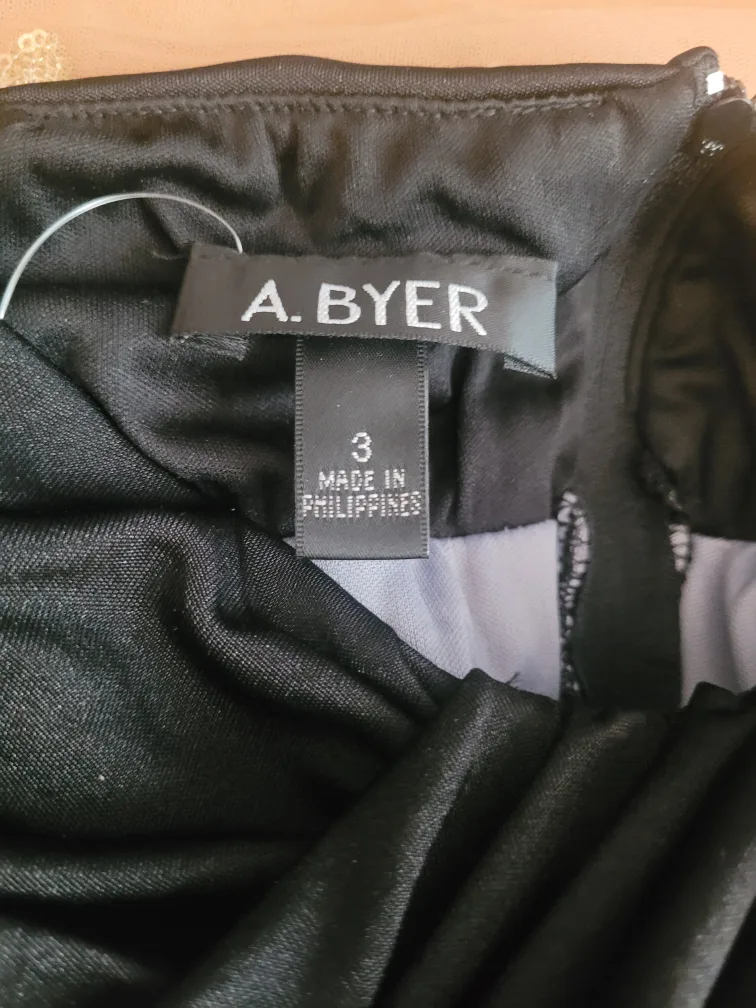 #ThriftyPicks - A. Byer Strapless Dress Sz 3 Black/Silver image indicator(5)