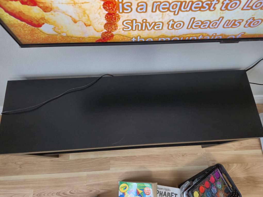 Black TV Stand with Shelf - photo 2