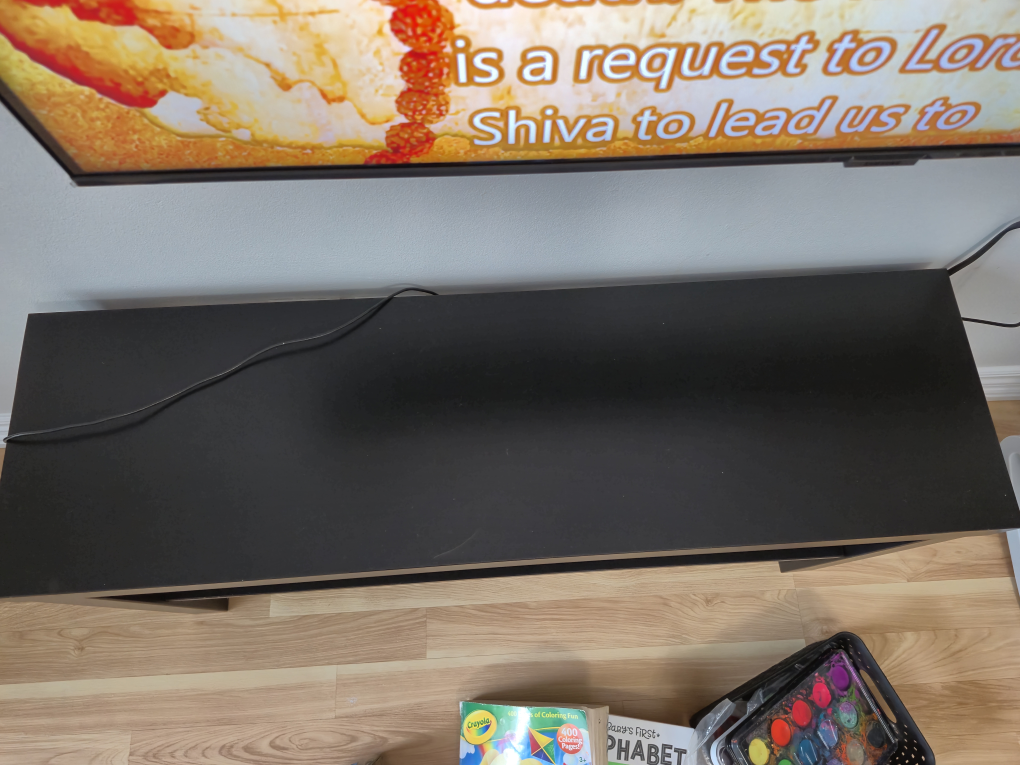 Black TV Stand with Shelf - photo 3