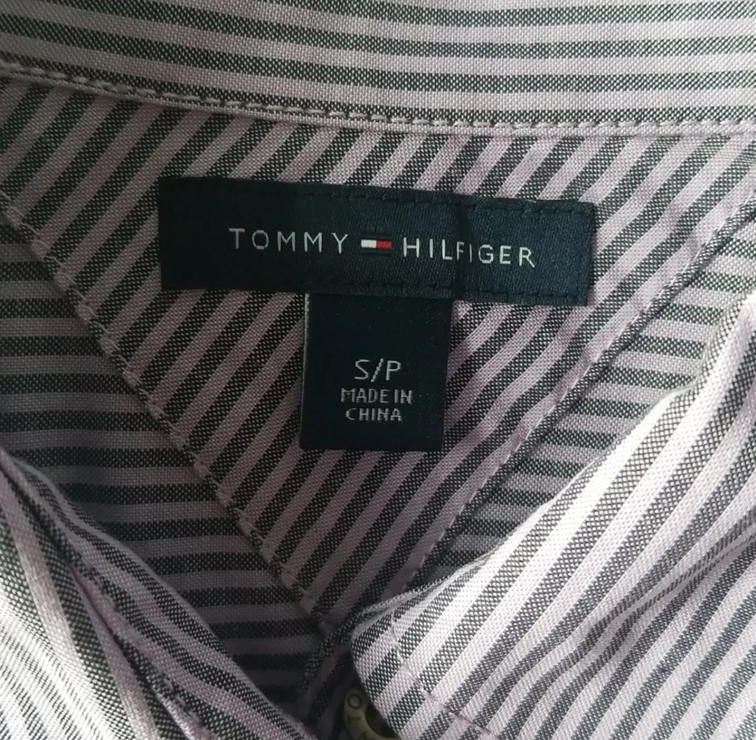 Tommy Hilfiger Purple Striped Button Blouse Size S image indicator(4)