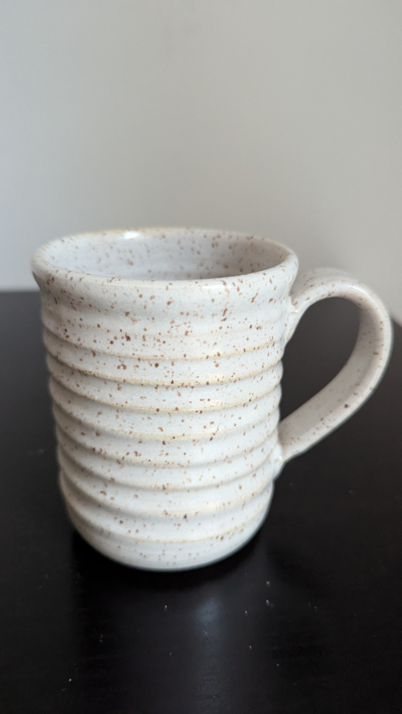 Vallance White Speckled Studio Pottery Mug
