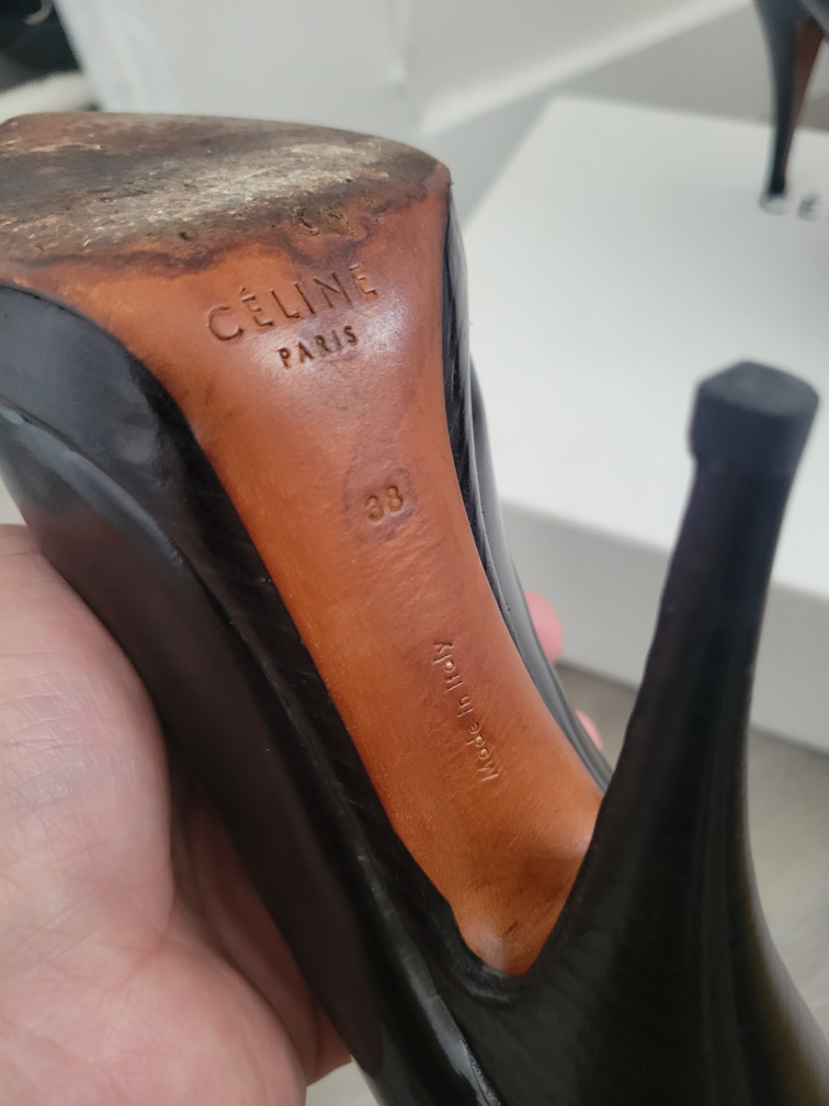 Celine Black and White Pointed Toe Heels - photo 4